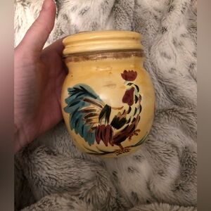 Hand-Painted Rooster Ceramic Jar - Multicolor